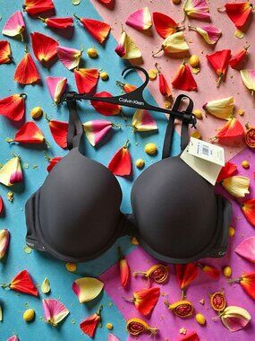 CALVIN KLEIN Gray Designer Bra Size 36C NEW NWT